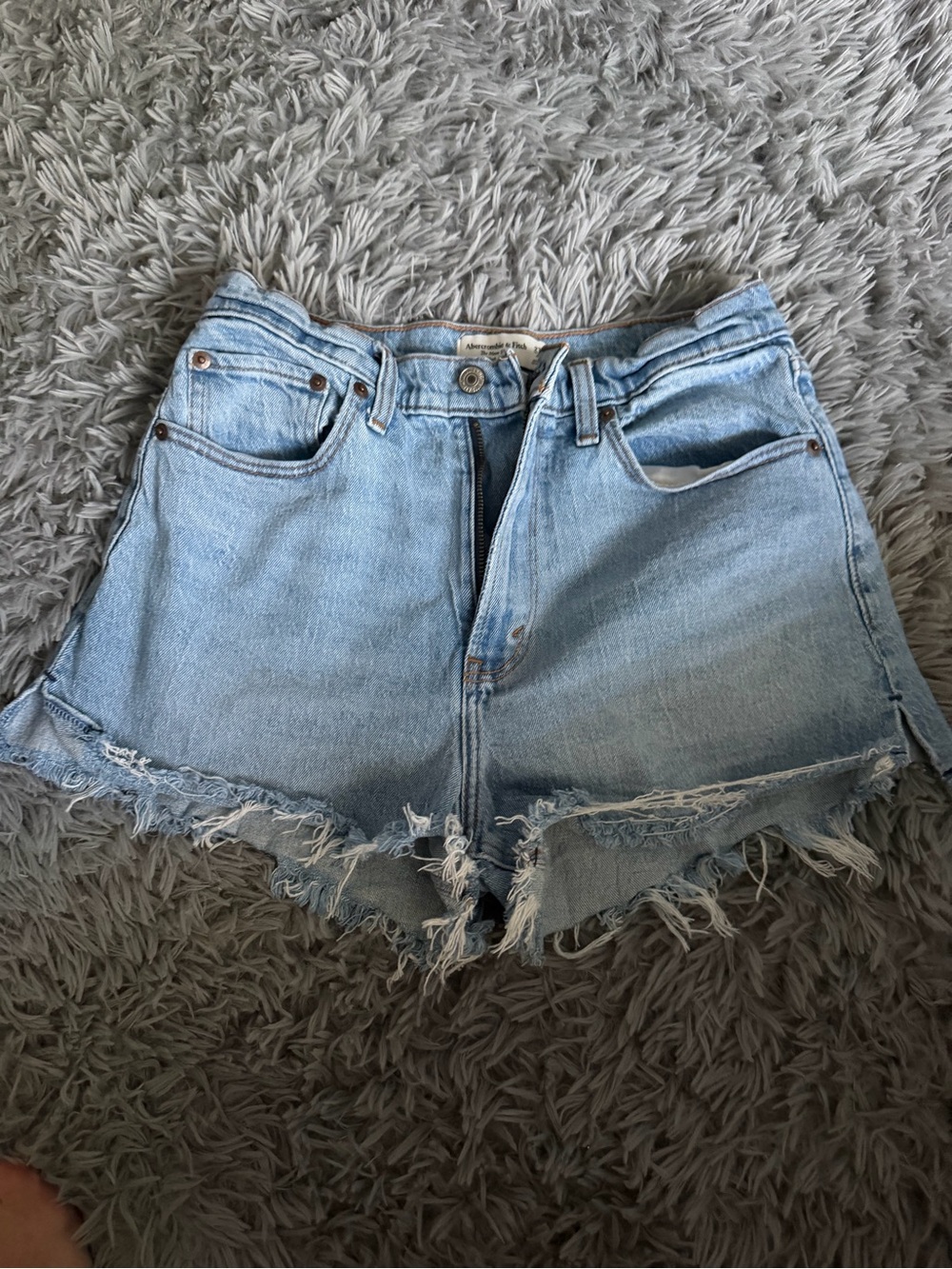Abercrombie Vintage-Inspired Light Blue Denim Cutoff Shorts